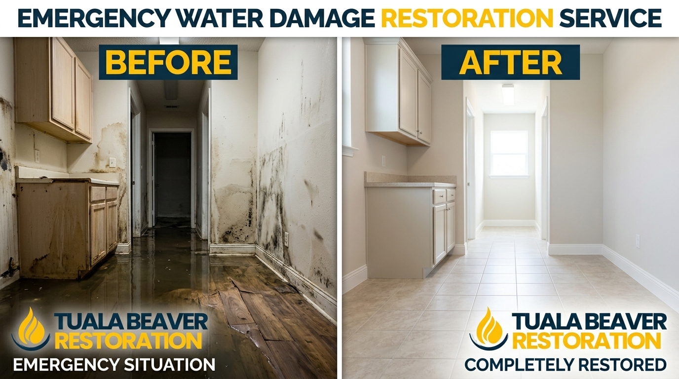 Emergency Water Damage Restoration Before and After Results — Tuala Beaver Restoration Beaverton OR